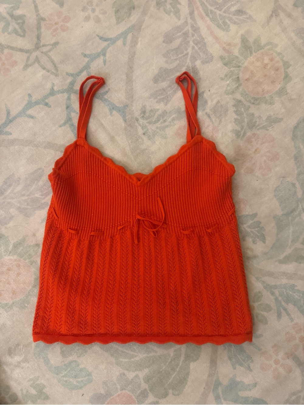 Aritzia Bright Orange Knit Cami Tank